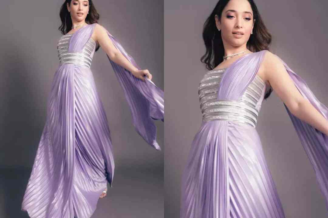 Tamannaah Bhatia’s lavender sari with metallic bodice is ideal for brand new brides
