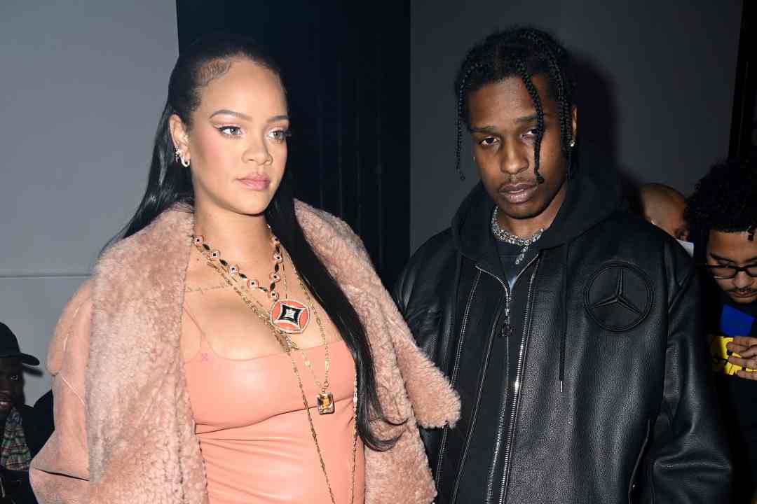 Rihanna Continues Her Attractive Maternity Type Streak in a Nude Leather-based Mini Costume at Off-White’s Vogue Present